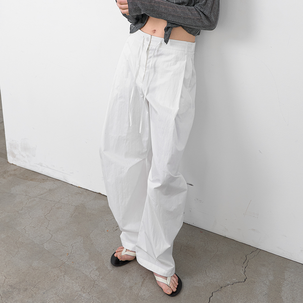 （PT-5771）TUCK CURVED BANDING COTTON PANTS