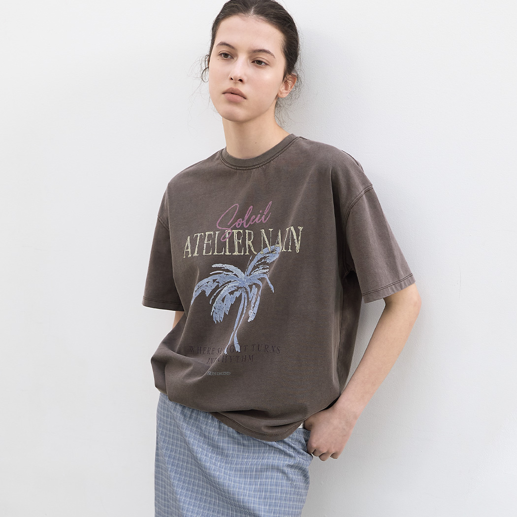 （T-7266）PIGMENT CRACK OVER FIT T