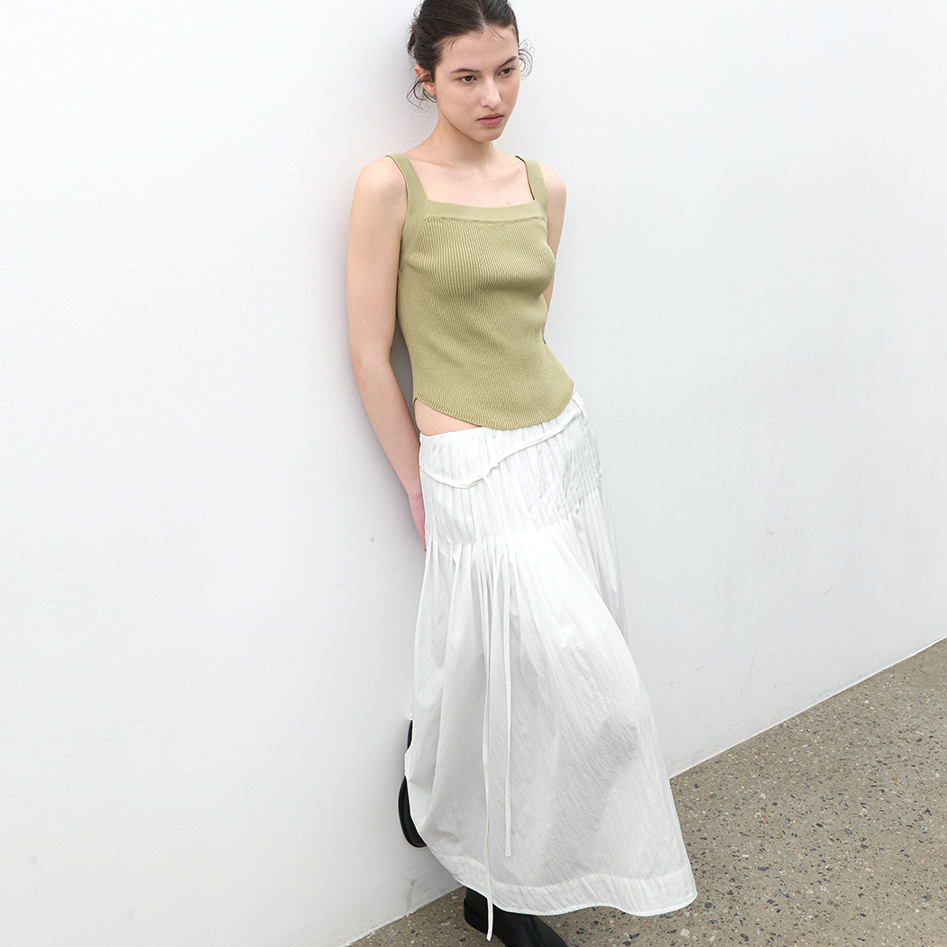 (SK-5094)WRINKLE PINTUCK SKIRT S