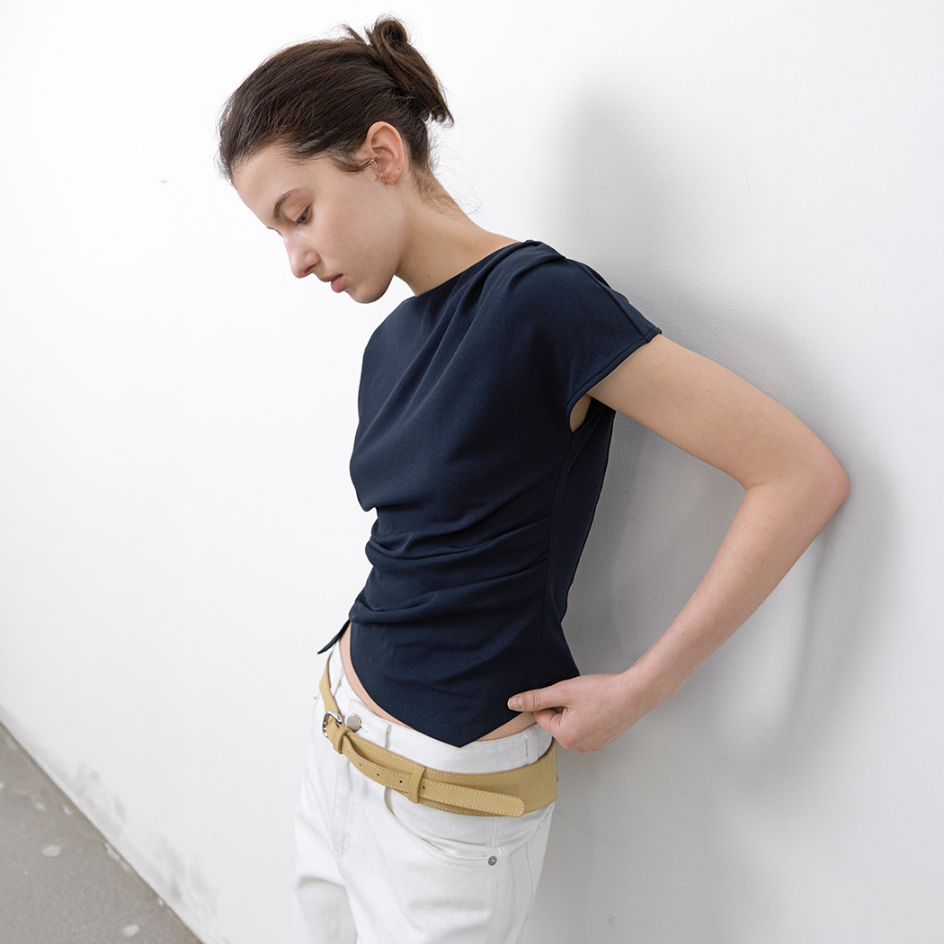 （Z-BL-4225）LOND WAIST TUCK BLOUSE