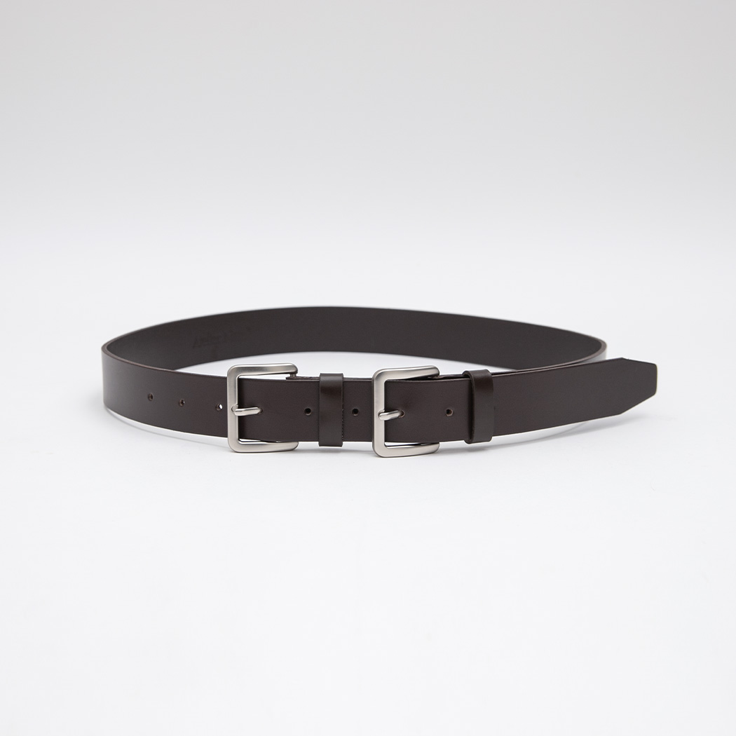 （BT-0032）REAL LEATHER DOUBLE BUCKLE BELT