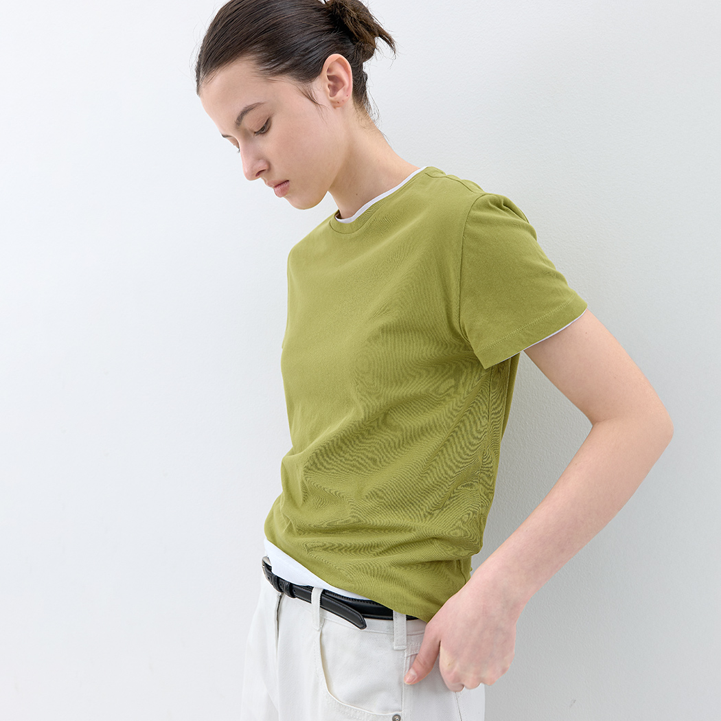 （T-7210）AN SHEER HALF SLEEVE TEE