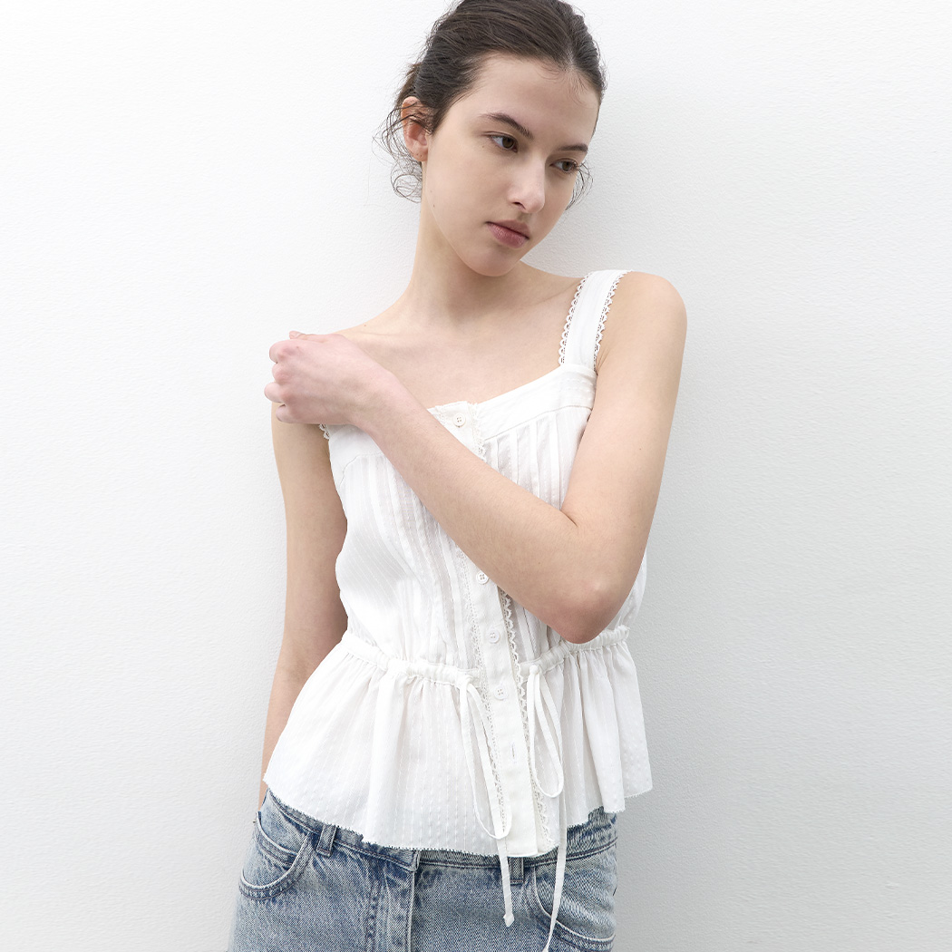 （BL-4417）STRIPE COTTON CAMISOLE BLOUSE