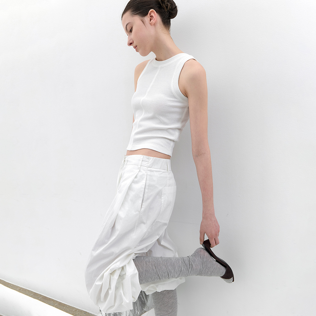 （T-7225）AN WAFFLE ON-NECK TEE S