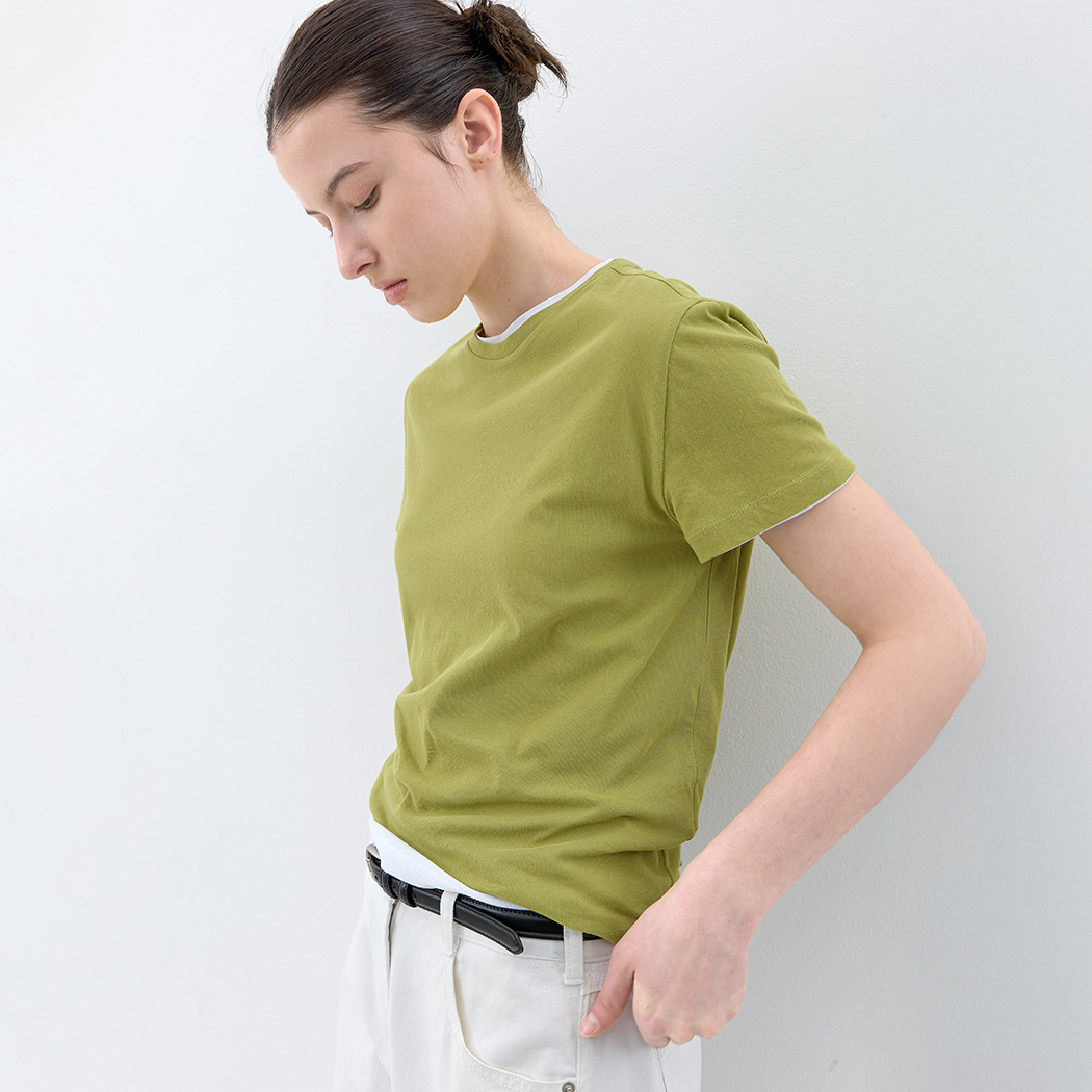 （T-7210）AN SHEER HALF SLEEVE TEE