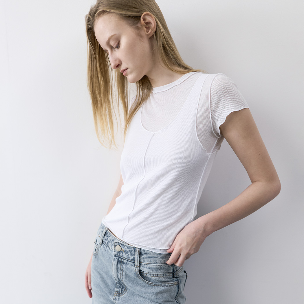 （T-7226）AN INTERLOCK LAYERED SET TEE