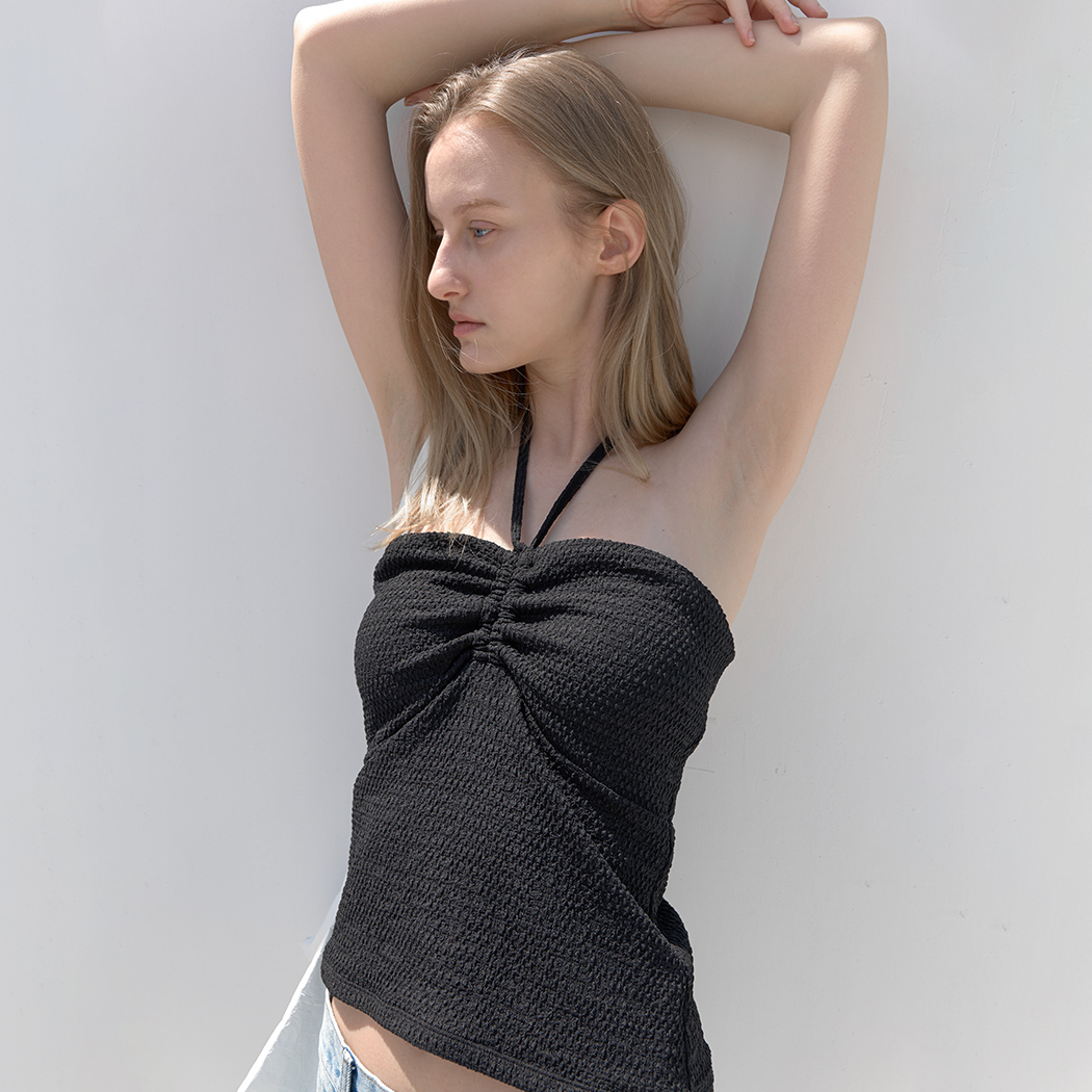 （SW-833）CREASE STRING SWIM TUBE TOP
