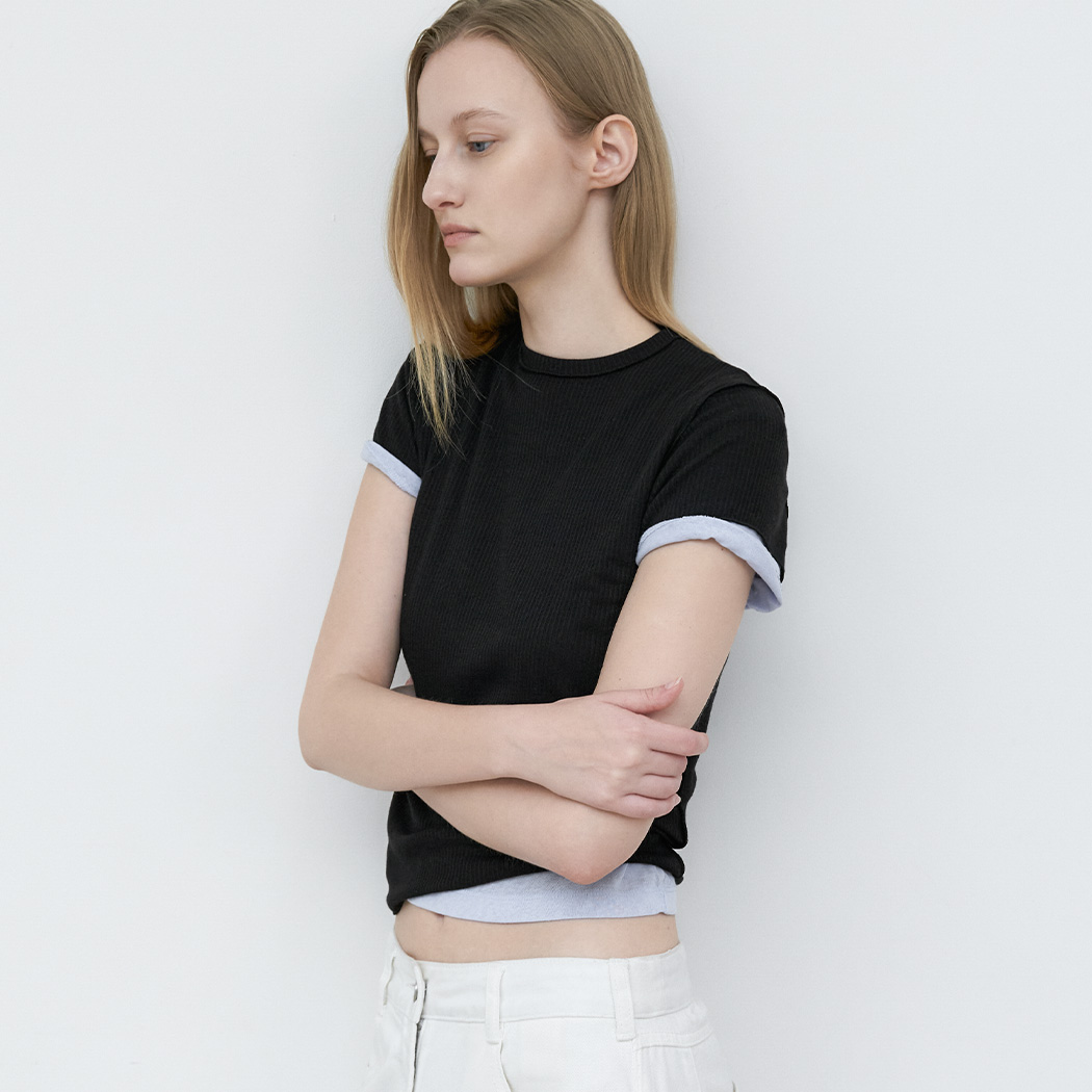 (T-7259)AN INTERLOCK SLIM FIT TEE