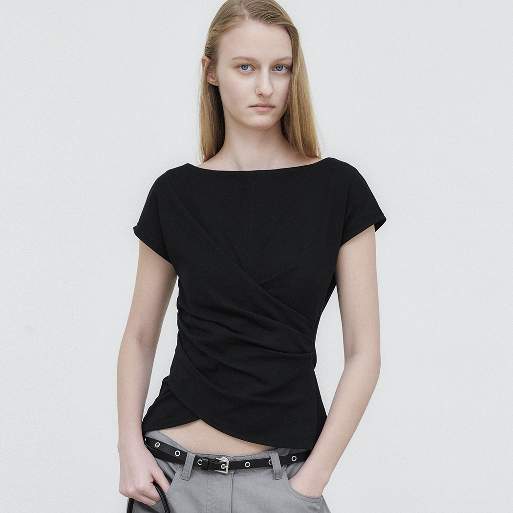 (ZT-7048)LOWER WAIST TUCK JERSEY TOP