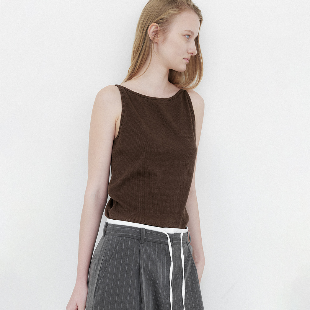 (ZT-6930)ESSENTIAL SOLID SLEEVELESS TEE