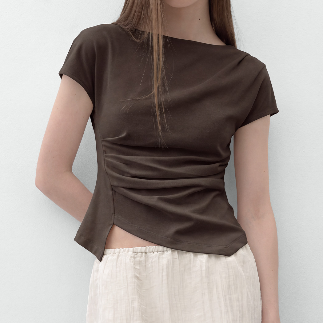 （Z-BL-4225）LOND WAIST TUCK BLOUSE