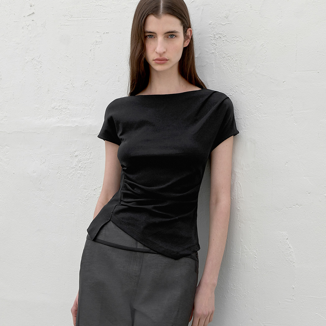 （Z-BL-4225）LOND WAIST TUCK BLOUSE