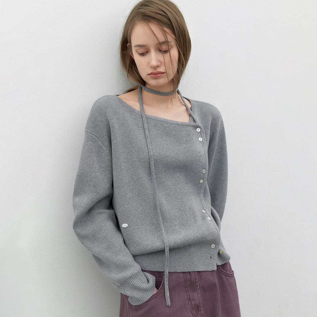 （Z-CD-2248）UNBALANCEBUTTON STRING VOLUME CARDIGAN S