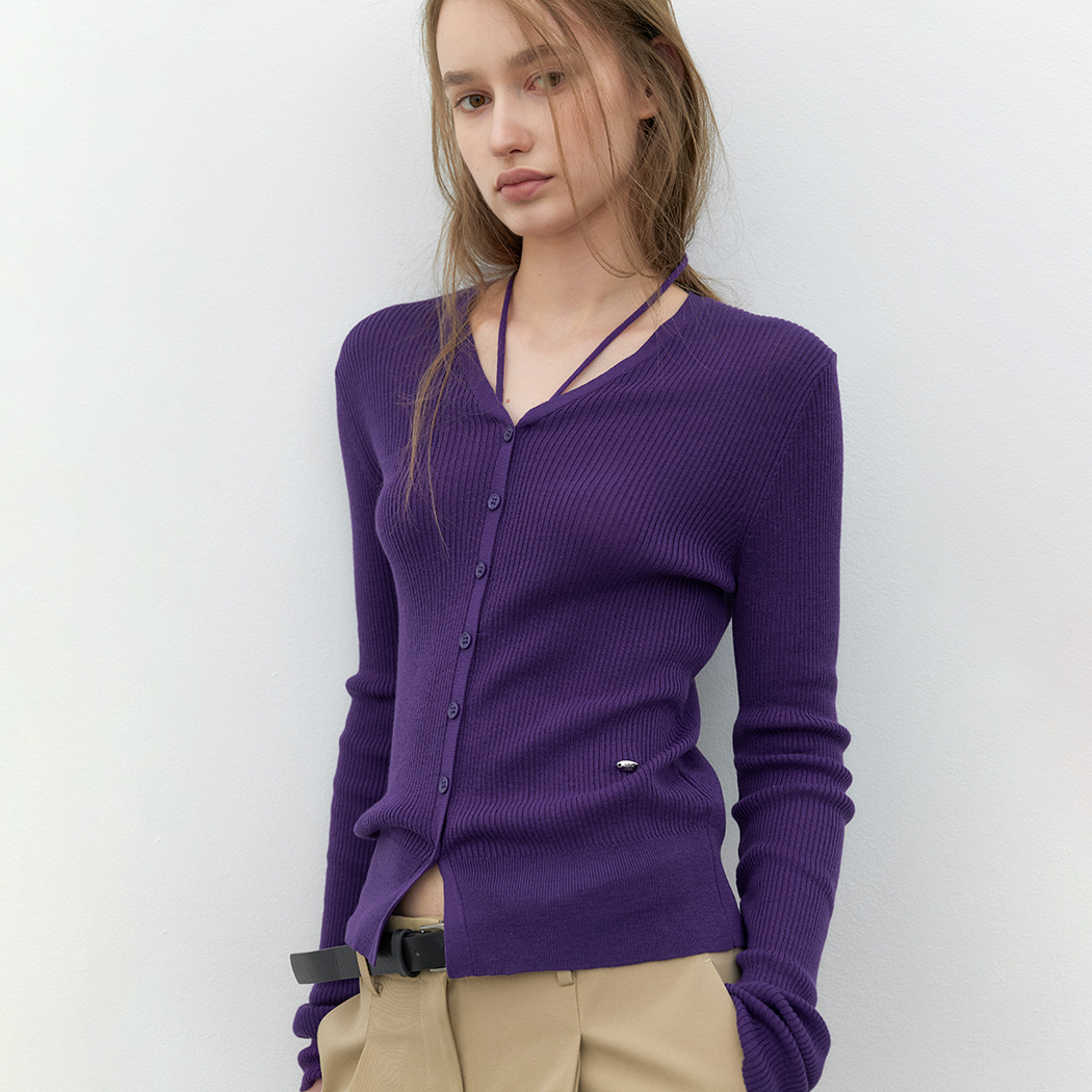 （Z-CD-2272）MULTI USED STRING V-NECK SLIM CARDIGAN