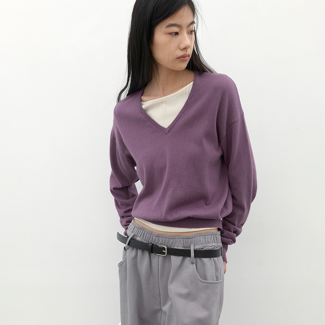 （ZT-7192）COTTON＆WOOL OVERFIT V-NECK KNIT