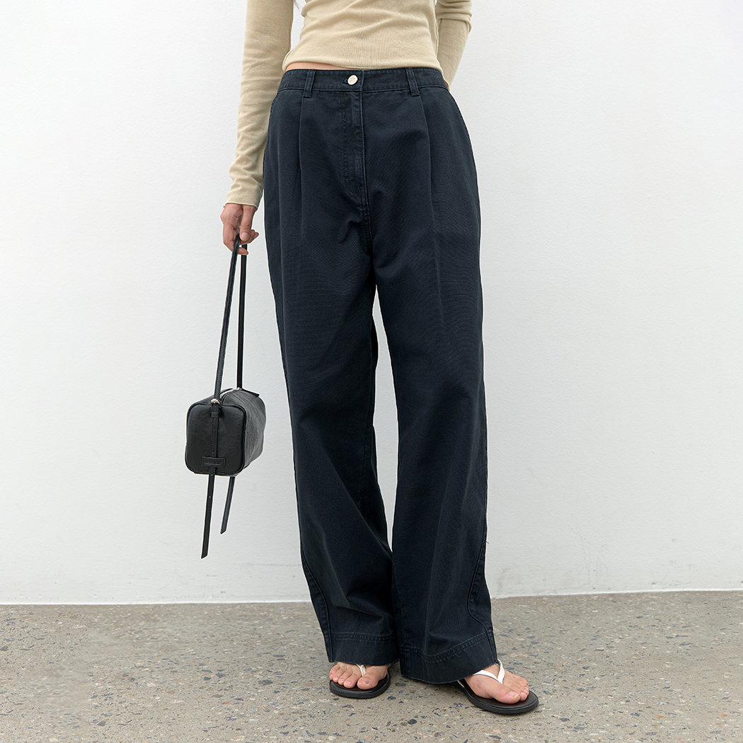 （PT-5806）BANDING TUCK COLOR DENIM PANTS