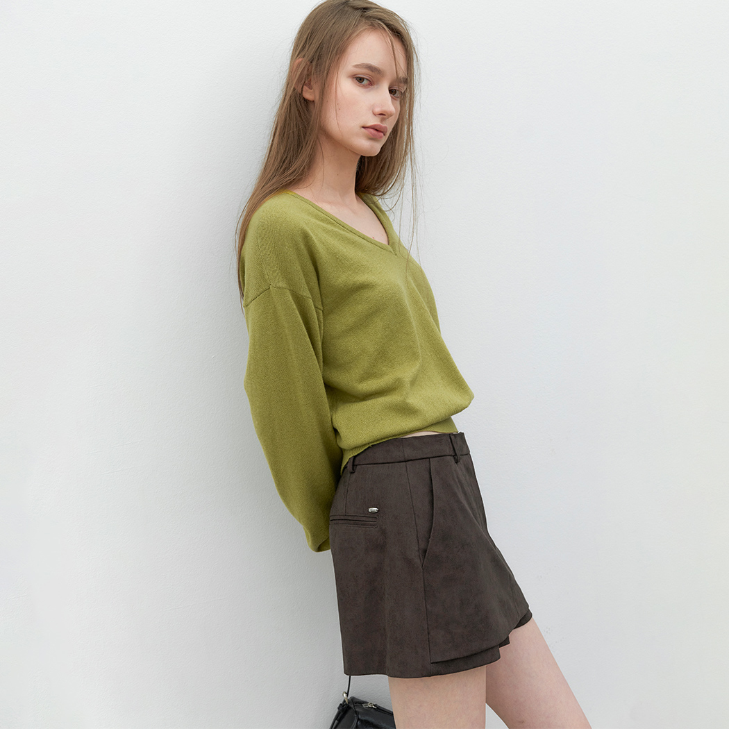 （PT-5830）SUEDE LOWRISE SKIRT PANTS