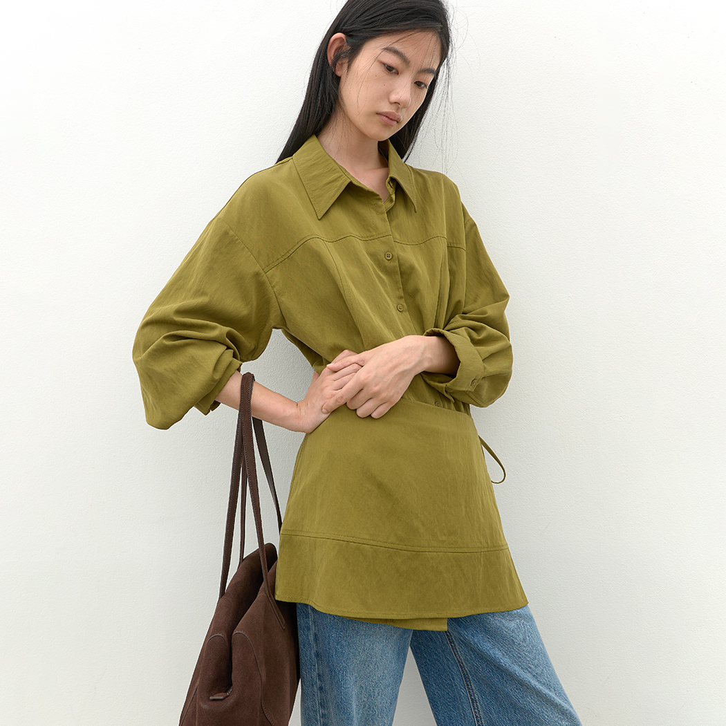 （BL-4434）CREASED SKIRT LAYERED BLOUSE S