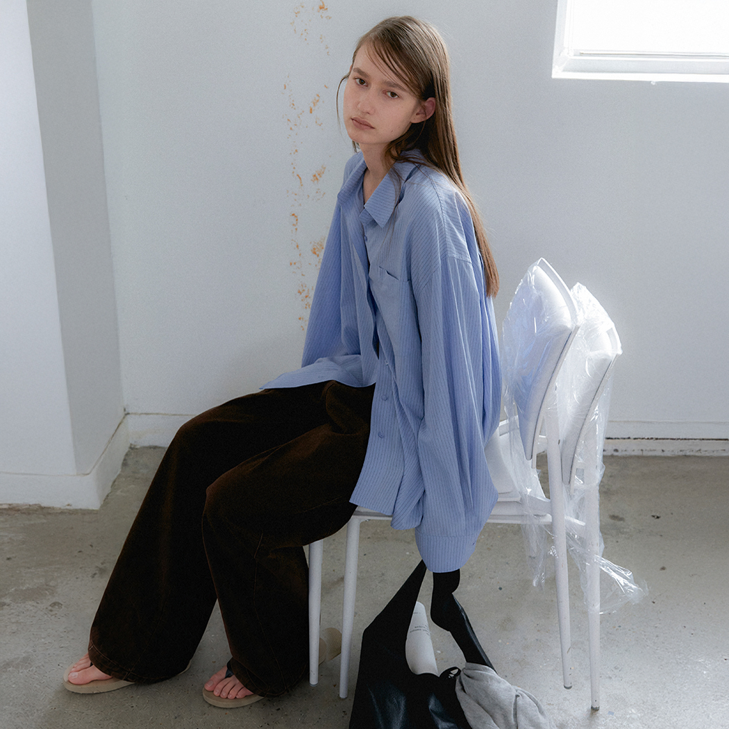 （BL-4443）AN STRIPE OVERSIZED SHIRT
