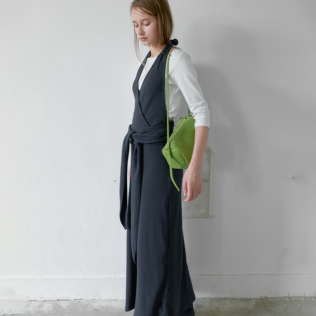 (OP-6347)TIE HALTERNECK JERSEY DRESS
