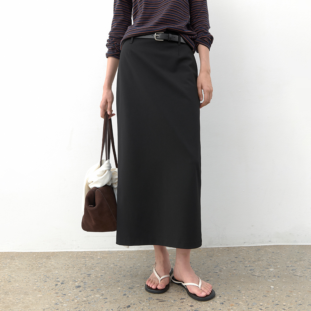 （SK-5118）BELTED H-LINE MONO LONG SKIRT S