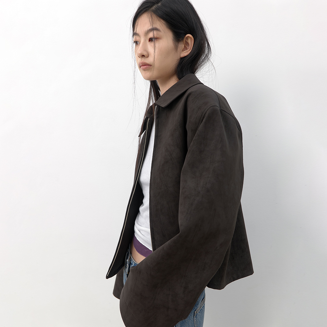 （JK-3072）ZIP-UP SUEDE LEATHER JACKET
