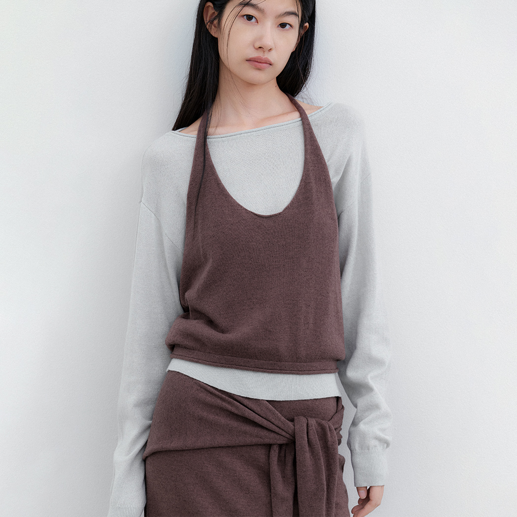 (T-7292)COLOR POINT HALTER VEST&TOP SET UP S