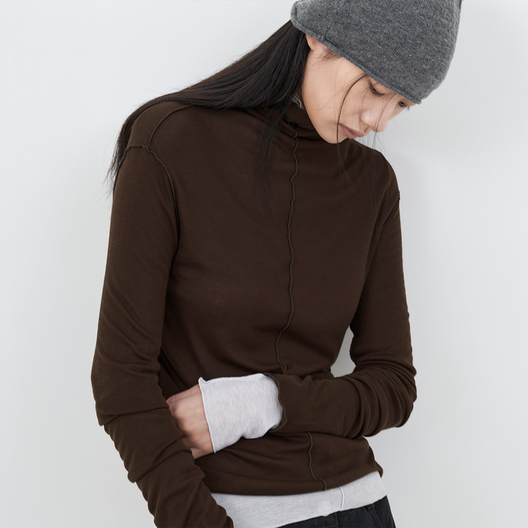 （T-7288）AN INTERLOCK HIGH NECK TEE