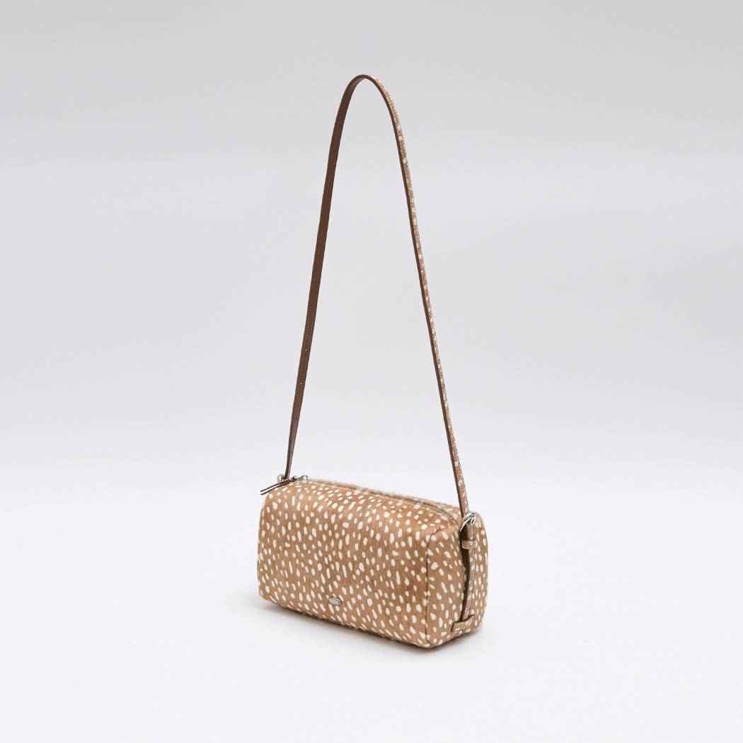（B-2494）BAMBI HAIRCALF BARREL SHOULDER＆CROSS BAG