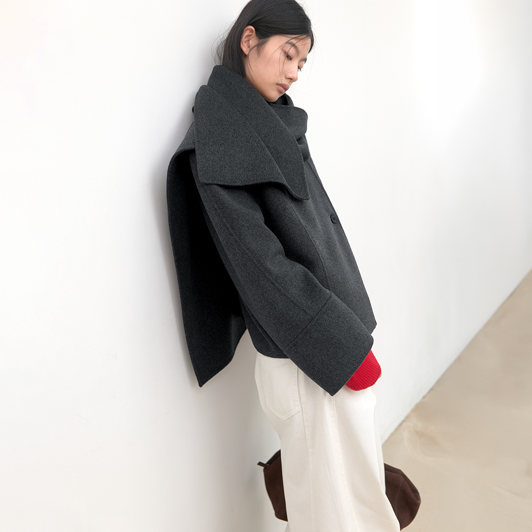 (CT-1494)MUFFLER HANDMADE SHORT COAT S