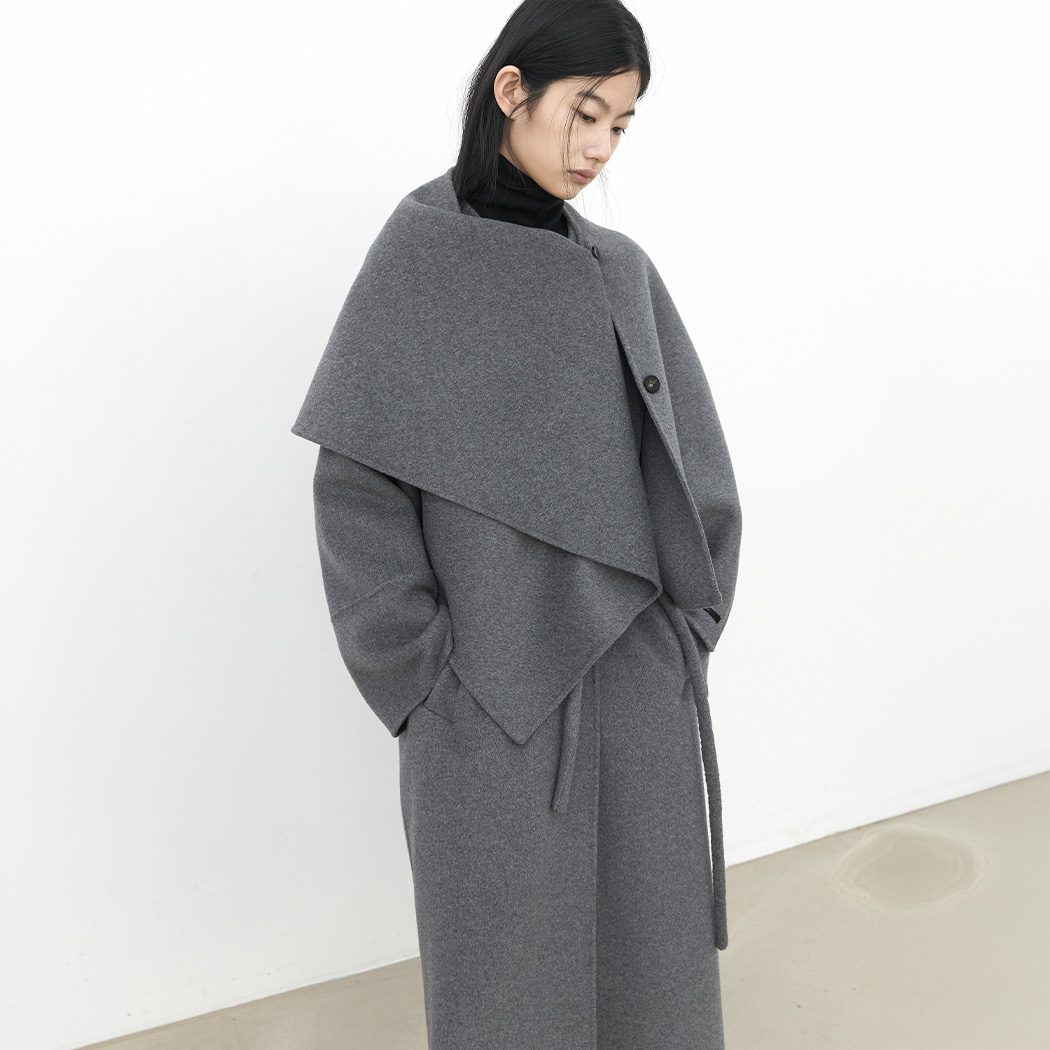 (CT-1491)SHAWL MUFFLER SET HANDMADE LONG COAT S