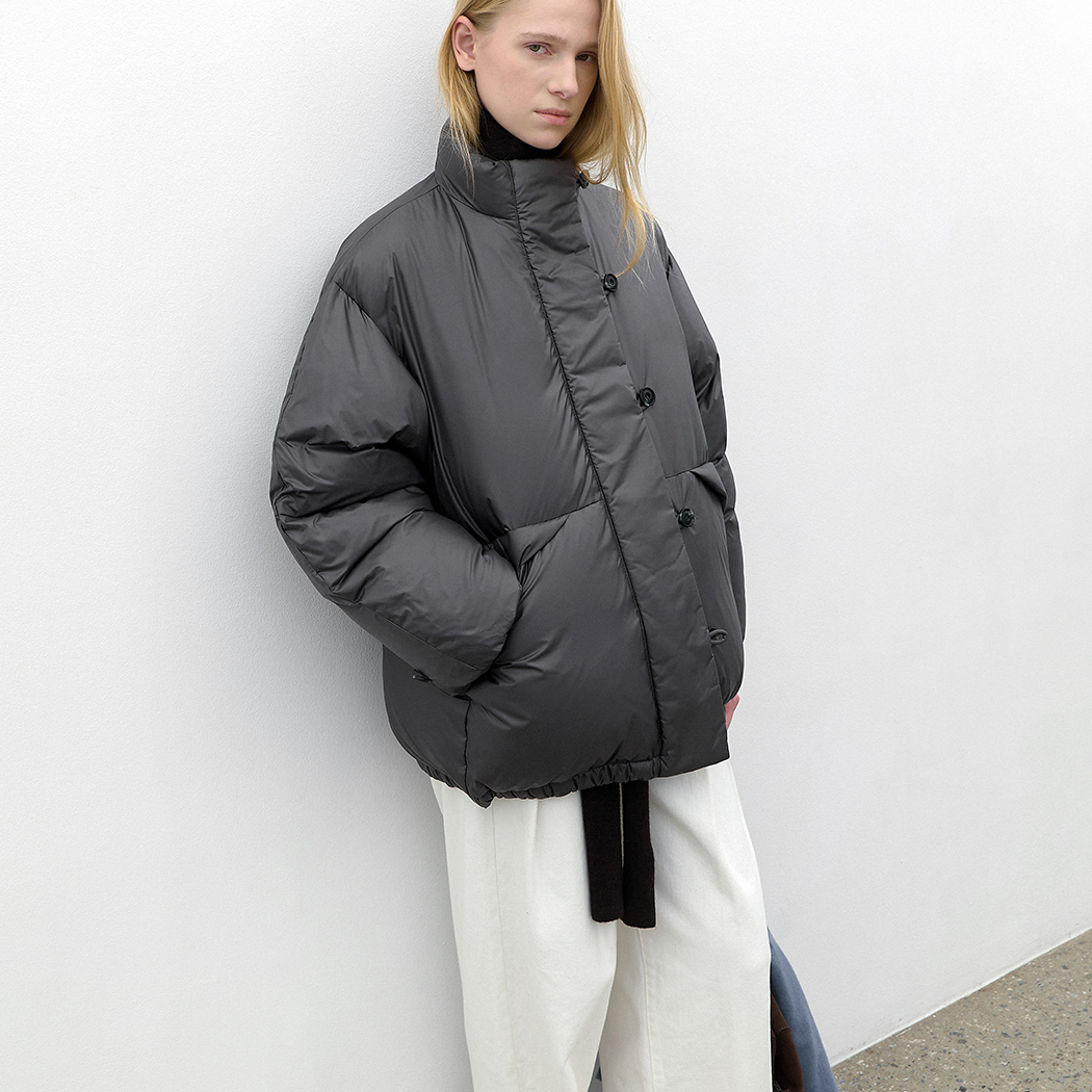 (JP-607)FLAP PUFFY POCKET BUTTON DOWN JUMPER