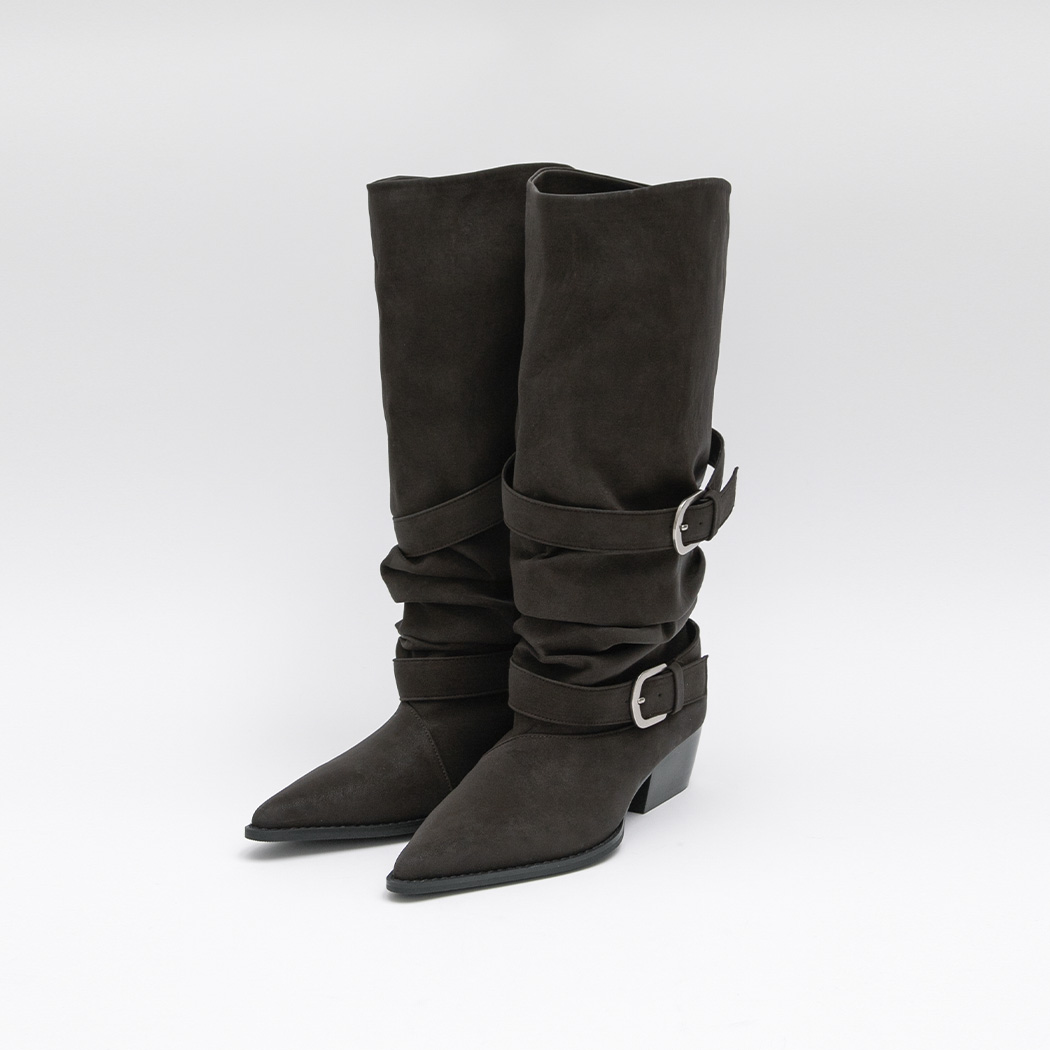 （SH-3487）DRAPED SLOUCH BOOTS