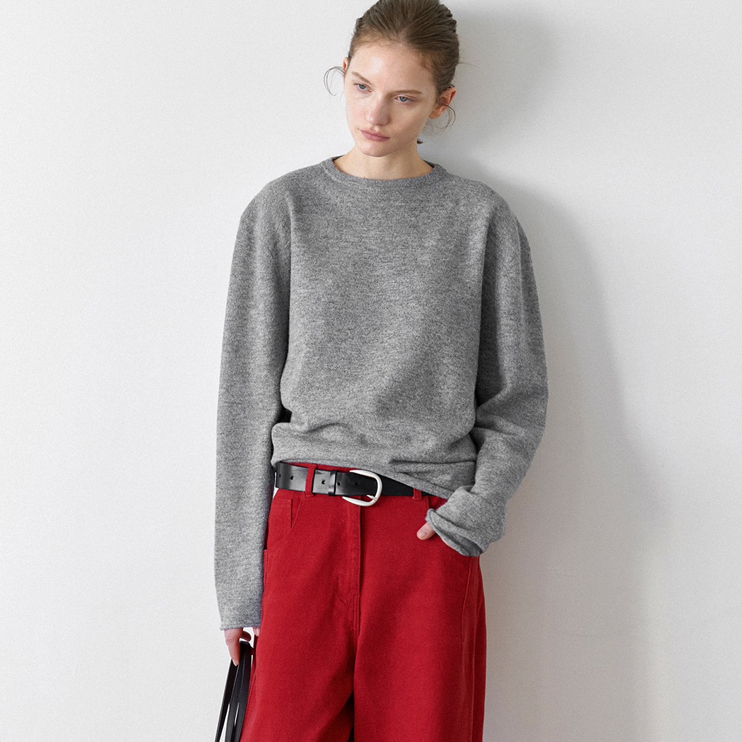 （T-7351）SOFT POWER SHOULDER KNIT