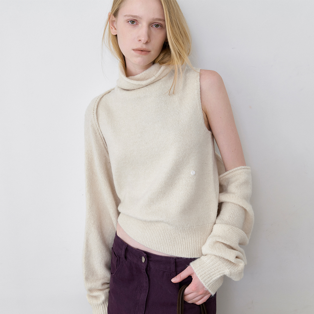 （CD-2294）HAIRY LOOSE NECK BOLERO KNIT SET