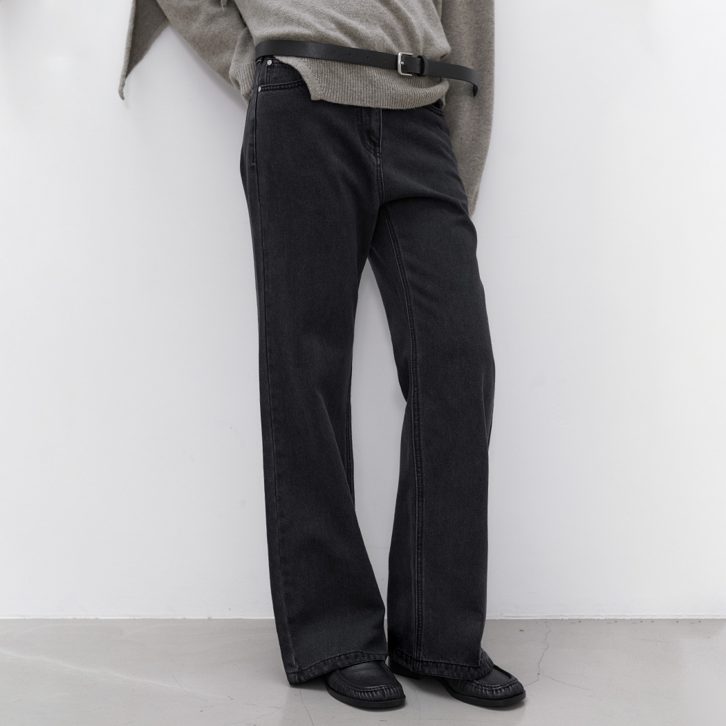 （PT-5838）WARM BOOTSCUT DENIM PANTS