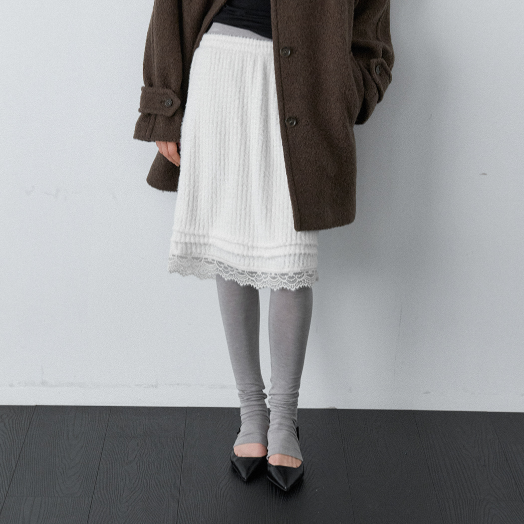 （SK-5145）LACE POINT HAIRY H-LINE SKIRT